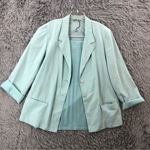 Kathie Lee Jacket Womens XL Complimentary Button Up Side Slit Skirt Set